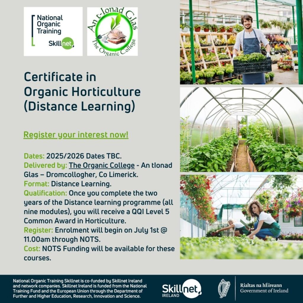 Certificate in Organic Horticulture 2025 (Distance Learning)